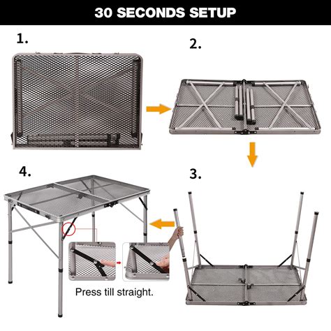 Redcamp Folding Portable Grill Table For Camping Lightweight Aluminum
