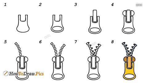 How To Draw A Zipper Step By Step Images