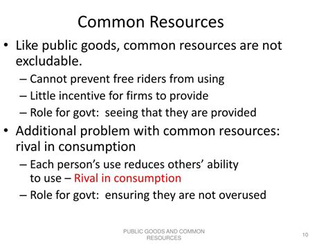 Ppt Chapter 11 Public Goods And Common Resources Powerpoint