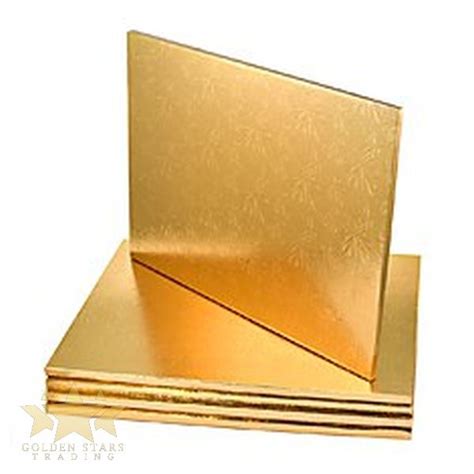 Half Sheet Gold Rectangle Cake Drum 12mm Thick Golden Stars Trading