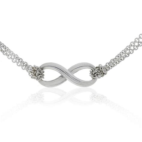 Tiffany And Co Sterling Silver Infinity Double Chain Pendant Necklace