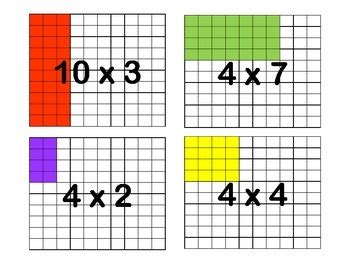 The digital lesson goes thro. Area Model Multiplication Flashcards for Arrays ...