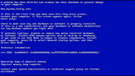 How To Fix Badsystemconfiginfo 0x00000074 Bsod Error Microsoft Watch