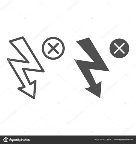 No Lightning Line And Solid Icon Safety Engineering Concept