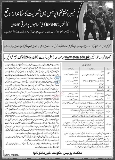 Job Opportunities In Kpk Police 2024 Explore Constable Positions With