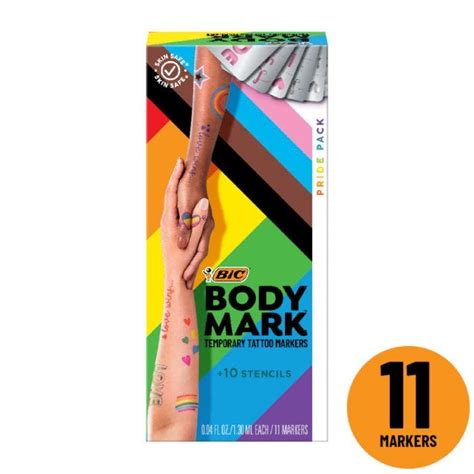 Bodymark By Bic Temporary Tattoo Marker Pride Pack