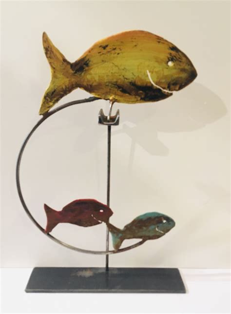 Kinetic Sculpture Fish Metal Old Soul