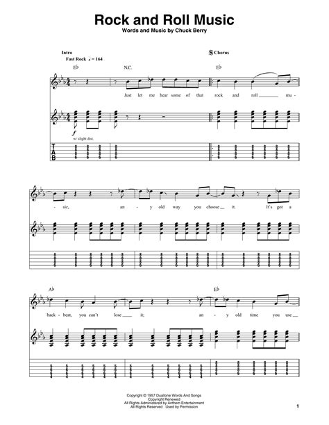 Rock And Roll Music By Chuck Berry Guitar Tab Play Along Guitar