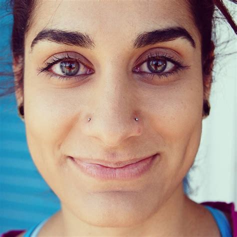 Matched A Healed Piercing Do Adorn This Beautiful Woman With Double Nostril Piercings