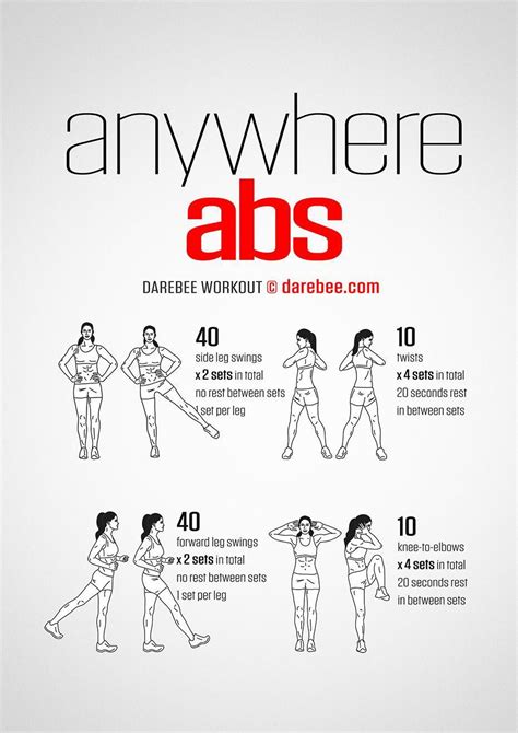 Anywhere Abs Workout Abdominalexercises Standing Workout Abs Workout Workout Routine
