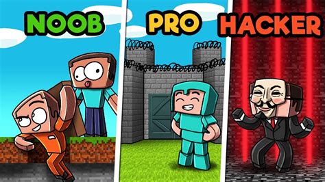 Minecraft Prison Escape Challenge Noob Vs Pro Vs Hacker Youtube