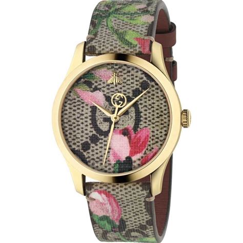 Gucci Ladies G Timeless 38mm Watch Pink Blooms Ya1264038a Francis