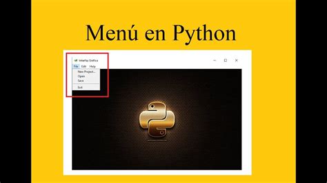 Python Tkinter Crear Menú En Interfaz Youtube