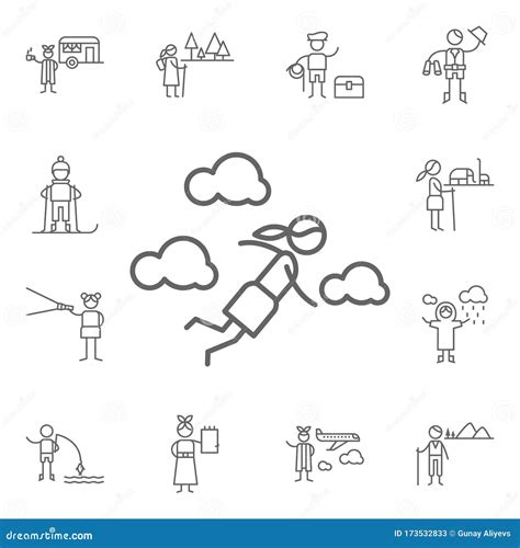 Skydiving Icon Adventure Icons Universal Set For Web And Mobile Stock