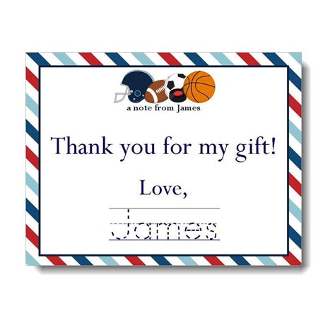 Sports Thank You Notes Sports Thank You Card Custom Sports Etsy