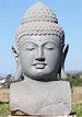 Large Stone Garden Buddha Bust with Third Eye of Consciousness Hand ...