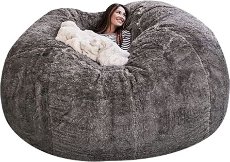 Amazon Com EKWQ Ft Bean Bag Chair Cover No Filler Durable Comfortable Bean Bag Chair PV Fur