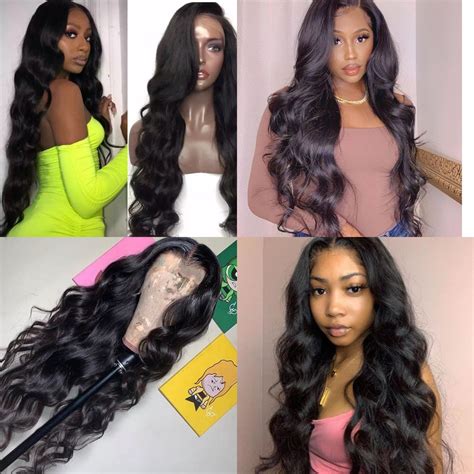 30 32 36 38 40 Inch Body Wave Wig Lace Front Human Hair Remy Etsy