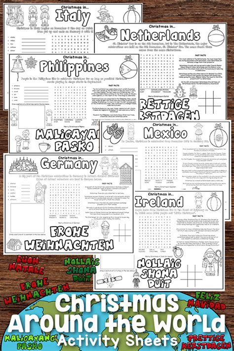 Christmas Around The World Worksheets For Kids Free Printable