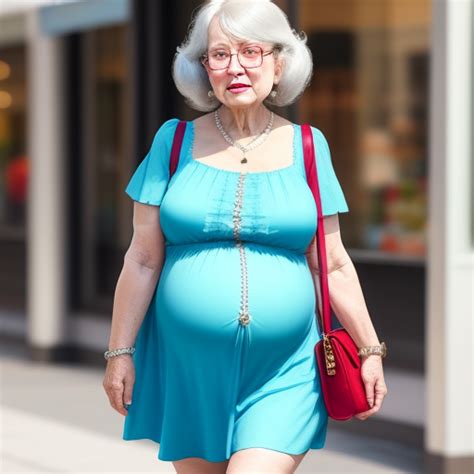 Photo Size Converter Granny Pregnant In Mini Dress In Public