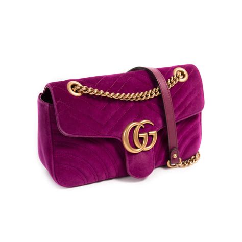 Shop Authentic Gucci Gg Marmont Small Velvet Metalassé Bag At Revogue