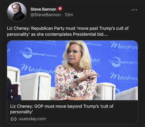 Grace Chong 🇺🇸 On Twitter Liz Cheney Republican Party Must ‘move Past Trumps Cult Of