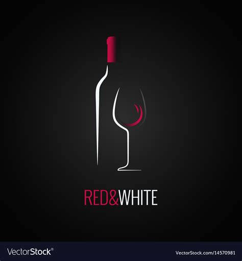 Wine Glass Bottle Logo Design Background Vector Image
