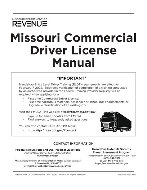 Missouris Cdl Manual 2024 Commercial Driver Handbook
