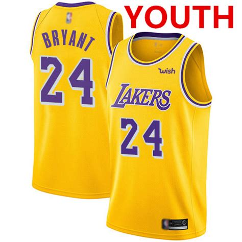 Youth Los Angeles Lakers 24 Kobe Bryant Gold Basketball Swingman Icon