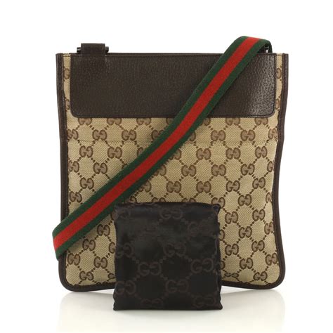 Gucci Vintage Web Crossbody Bag Gg Canvas With Leather 4225910 Rebag