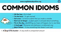 What Is An Idiom? List of 100 Popular Idioms with Examples in English ...