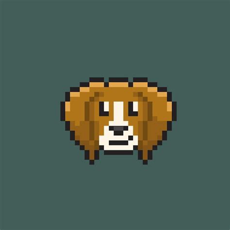 Premium Vector Cute Beagle Dog Head In Pixel Art Style