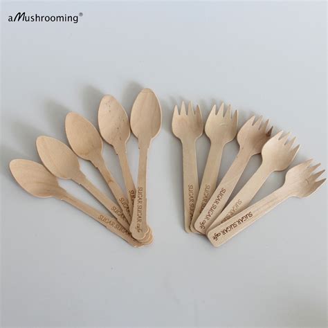 Personalized Mini Wooden Spoons Engrave Date Wedding Diy Decoration Lot Of 100 Custom Mini