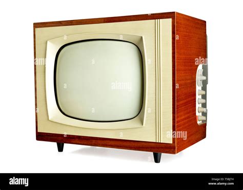Old Vintage Television Isolated On White Background With Copy Space
