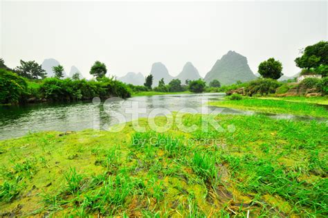 Guilin Li River Karst Mountain Landscape In Yangshuo Stock Photo