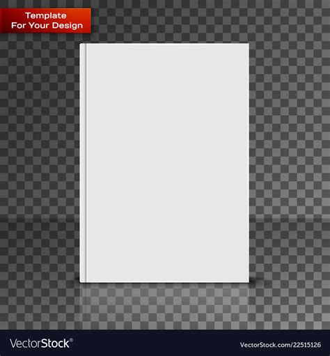 Blank Book Cover On Transparent Background Vector Image