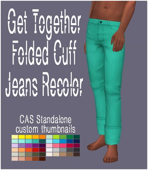 Simsworkshop Folded Cuff Jeans Recolored By Sympxls Sims 4 Downloads