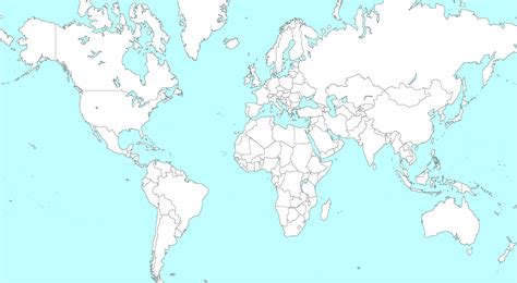 Blank World Map Without Borders