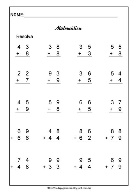 Continhas De Adicao E Subtracao
