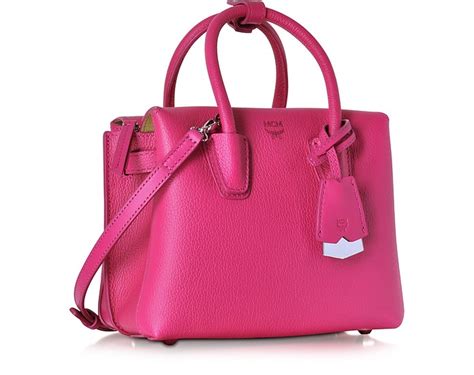 Mcm Milla Beetroot Pink Leather Mini Tote At Forzieri