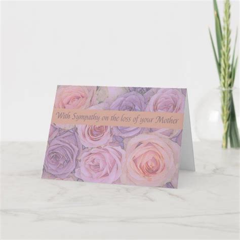 Mother Loss Rose Sympathy Card Zazzle Mother Card Sympathy Cards Deepest Sympathy