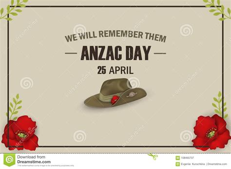 Anzac Day Poppies Memorial Anniversary Holiday We Will Remember Them