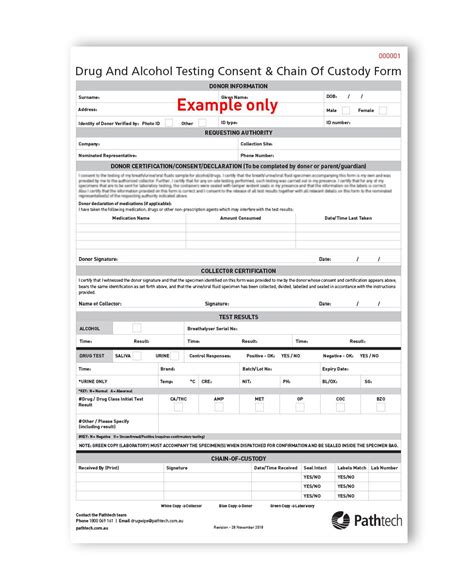 Chain Of Custody Consent Form Book Pathtech
