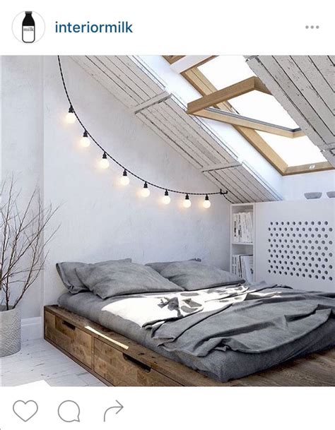 You could even use some darker coloured or patterned accessories to create cosy corners or accents. attic rooms with sloped ceilings | small attic room ideas ...