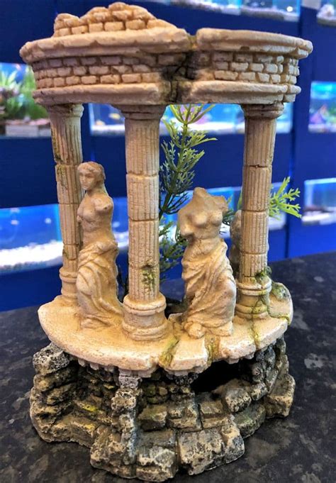 17 5 Cm Ancient Columns Ruin Headless Woman Aquarium Ornament