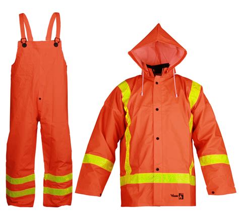 Hi Vis Premium Fire Resistant Pvc Rain Suit 3 Piece Safety Supplies