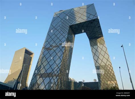 The Cctv Tower Of Beijing China Cctv Headquarters During Blue Day In