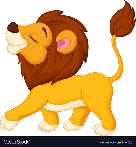 Lion Cartoon Walking Royalty Free Vector Image