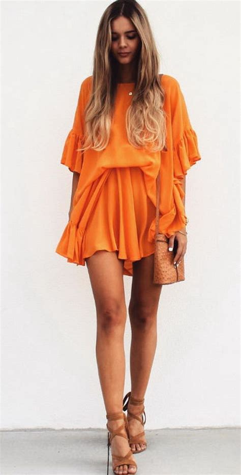 25 Best Orange Clothes For Women Vintagetopia Trendy Summer Outfits Orange Dress Spring