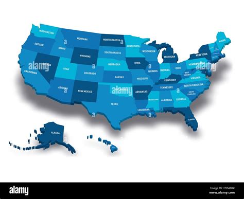 Mapa De Estados Unidos De América Eeuu Con Abreviaturas Postales